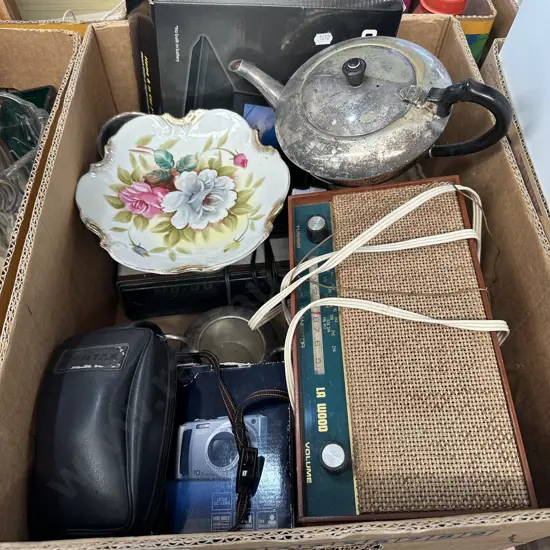 Radios,cameras,silverware etc