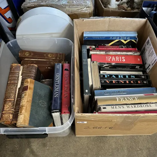 2 Boxes of books