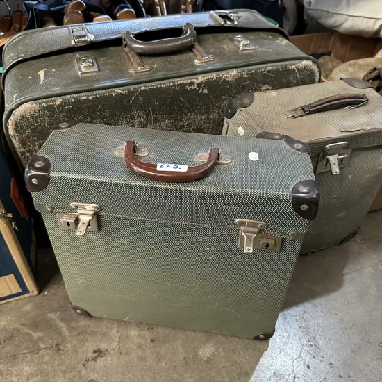 Suitcase and 2 other vintage cases