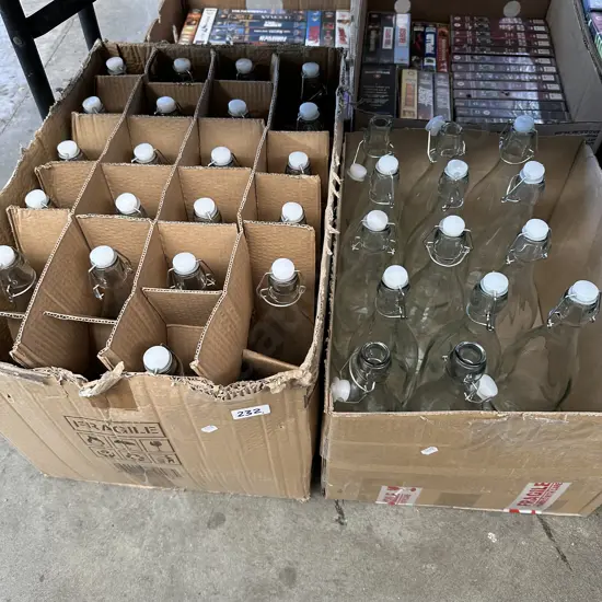 2 Boxes bottles with caps