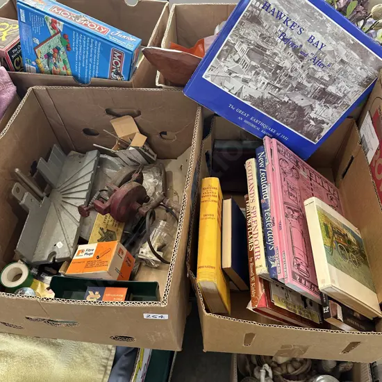 2 boxes books and hardware etc