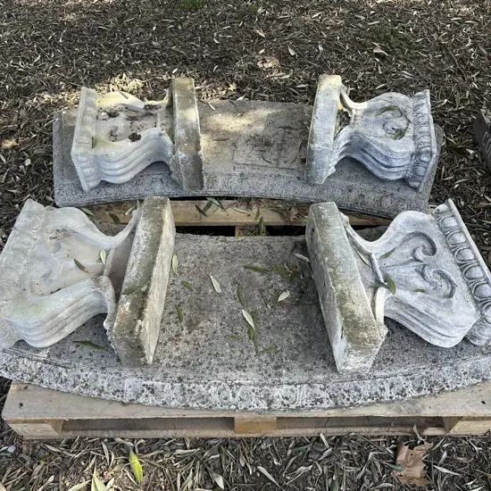 Pr of concrete garden bench seats