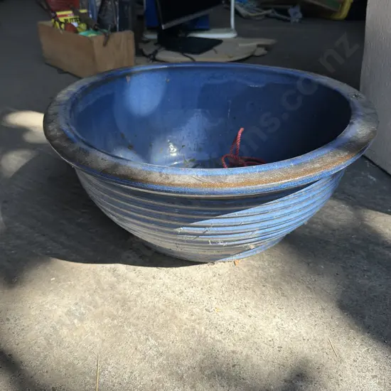large blue planter