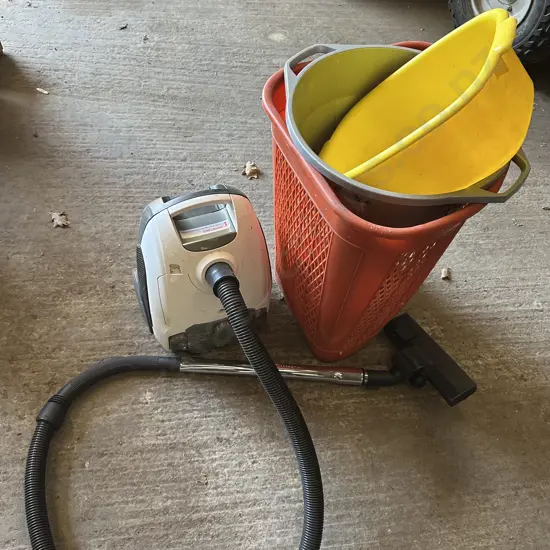 vac, wash basket etc