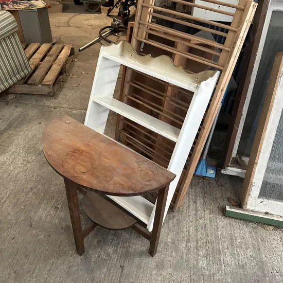 hall table, 2 shelves and kids pen