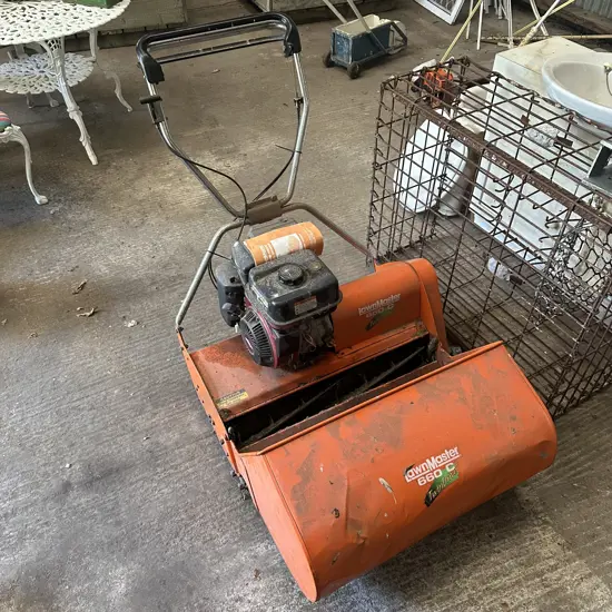 lawnmaster 660 twin drive reel mower - working