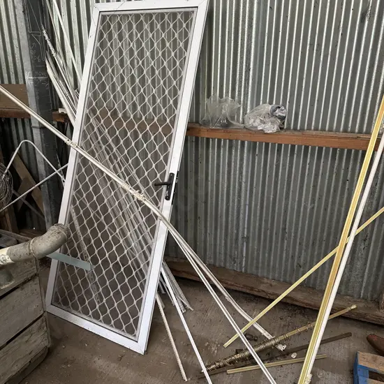 screen door and curtain rails