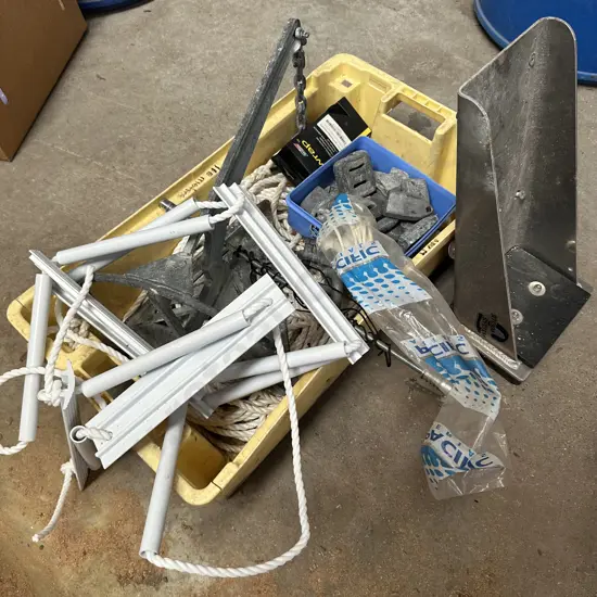 anchor, rope, weights, and auxiliary mount