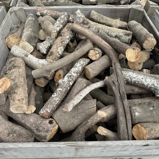 apple bin of mixed wood (not the bin)