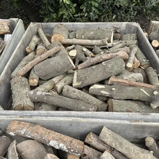 apple bin of mixed wood (not the bin)