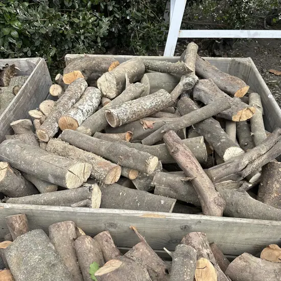apple bin of mixed wood (not the bin)