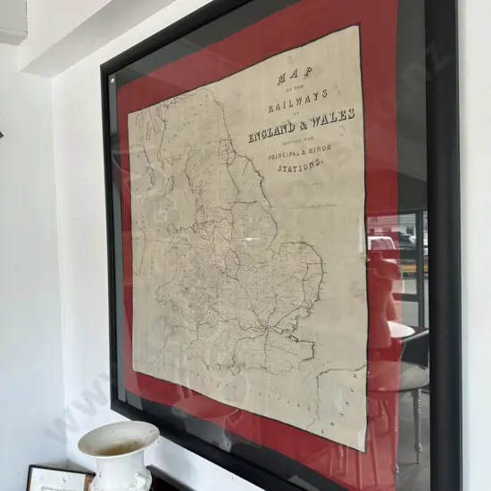 Early rare silk map printed by Welch Margetson, London 1851 (2pics)