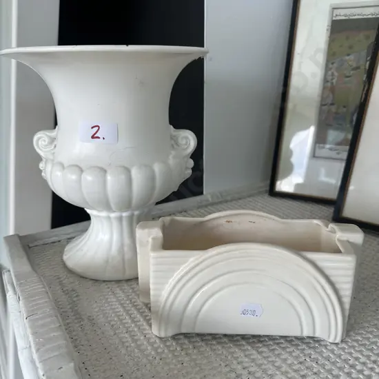 Crown Lynn 22cm vase plus Art Deco Shorter & Sons