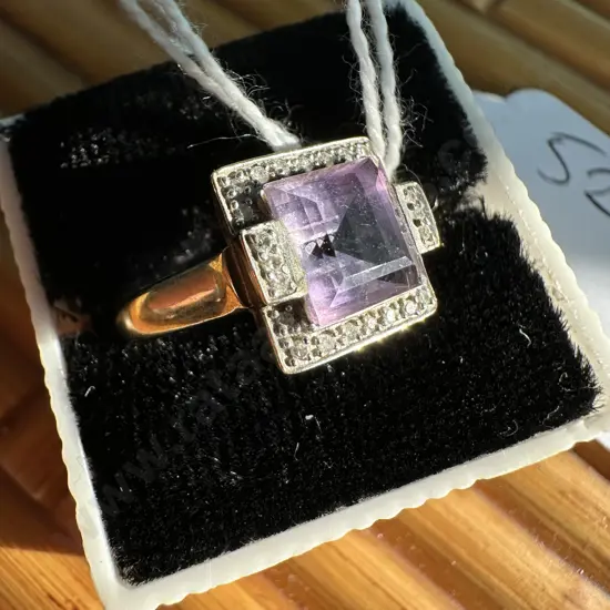 Art Deco  Amethyst 9ct Gold ring