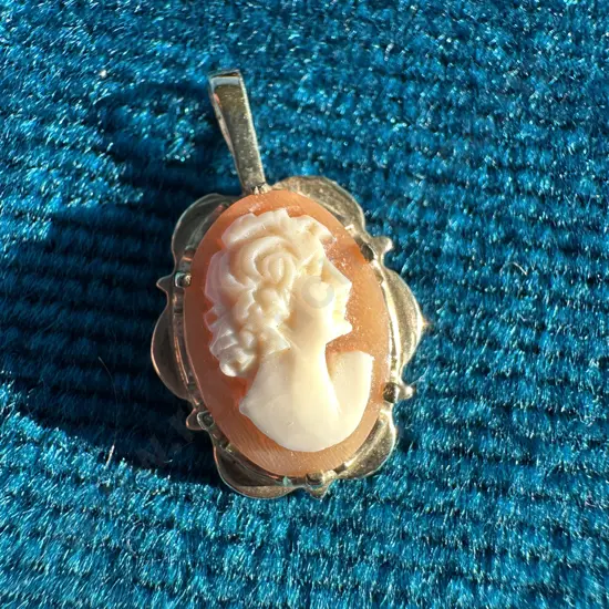 Miniature cameo,  housed in 9ct Gold pendant