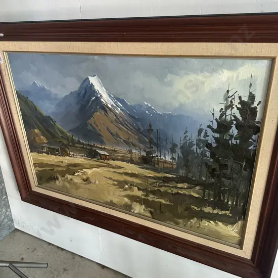 Brian Baxter Oil painting 1976 Mt Cook