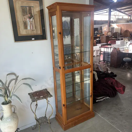 Pine & Glass display cabinet 2050 x 690