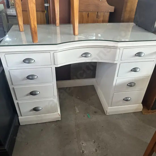 Solid built in furniture desk (one end exposed)