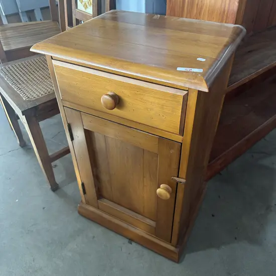 Solid bed side cabinet