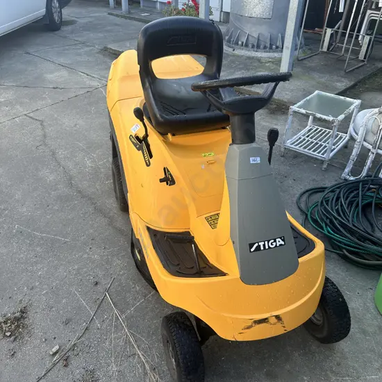 STIGA  Ride on lawn mower, just serviced at Stihl shop - working well.