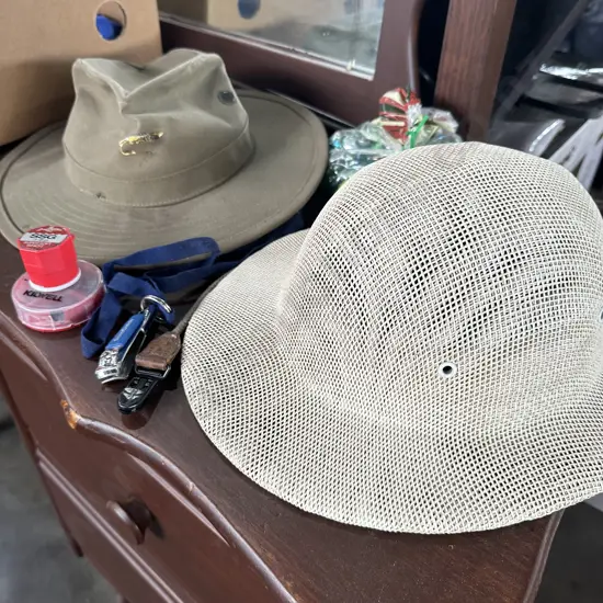hats, fishing clippers, glass ball displays etc