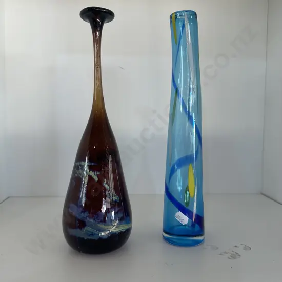 2 Art glass vases 30cm