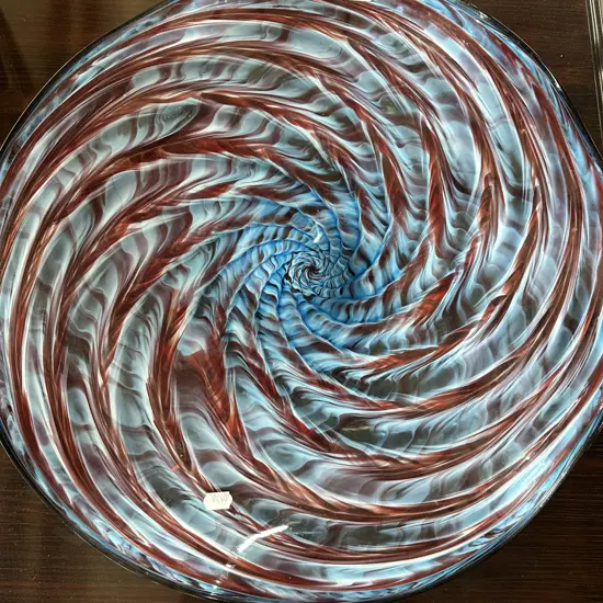 Large signed Art Glass platter 43cm.