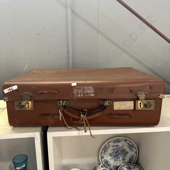 Leather suitcase