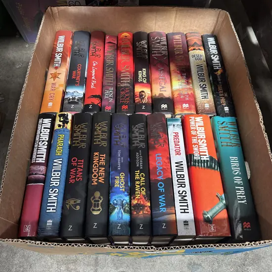 Box of Wilbur Smith books