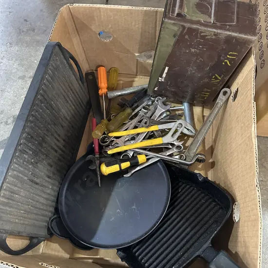 Cast iron pans and tools