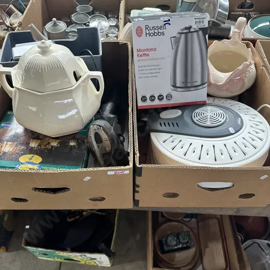 2 Boxes Jugs, paper shredder etc