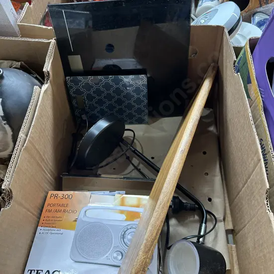 Portable radio, scales, lamp etc