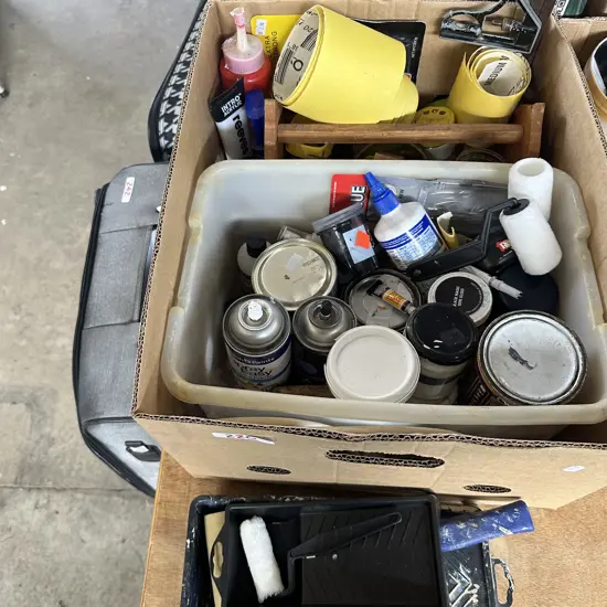Box Paints and glue etc
