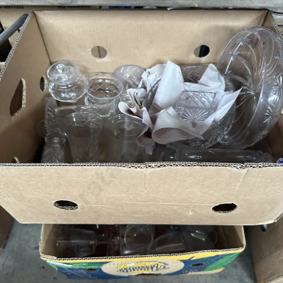 2 Boxes glassware