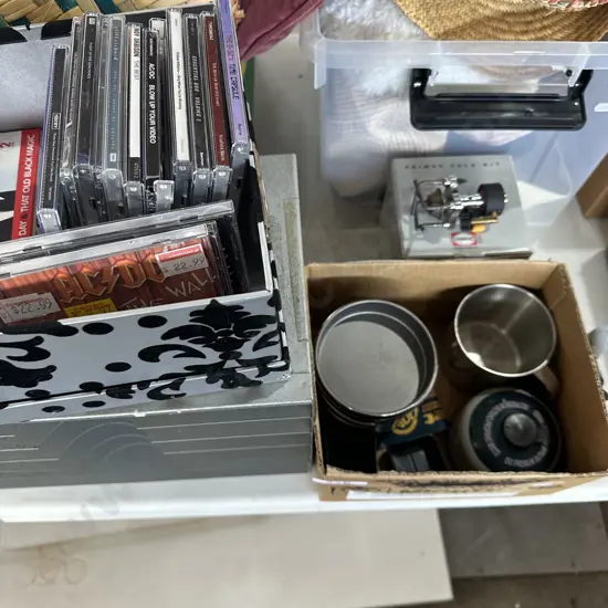 Primus outdoor cookset, metal file and CDs