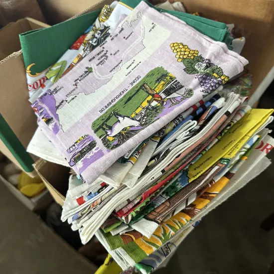 collection of souvenir dishcloths