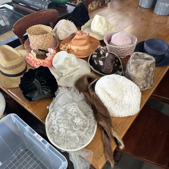 Bin of hats
