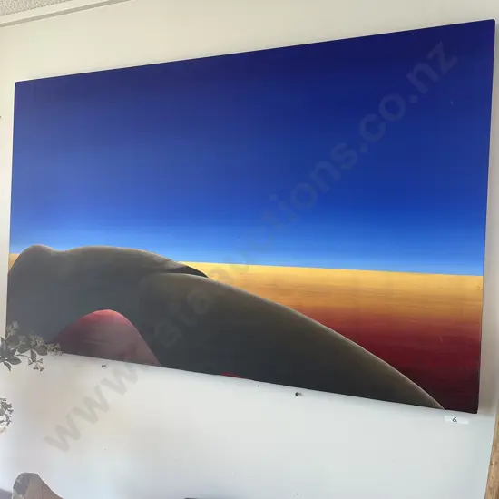 WOMAN ARCHING 1400x850 a human landscape painted partly on leaf gold Jochen Schmit