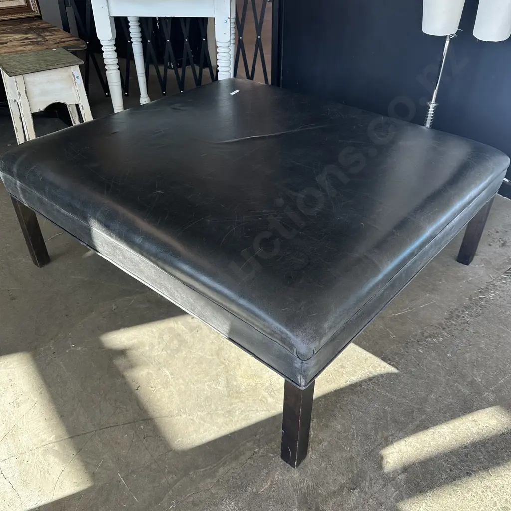 Large leather ottoman 1100 x 1000 Image 1++