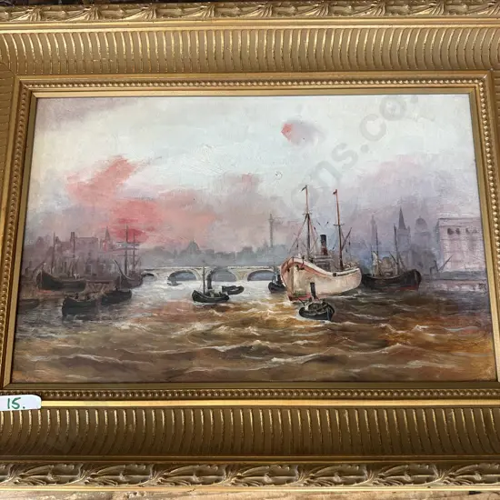 Oil painting early Venice scene