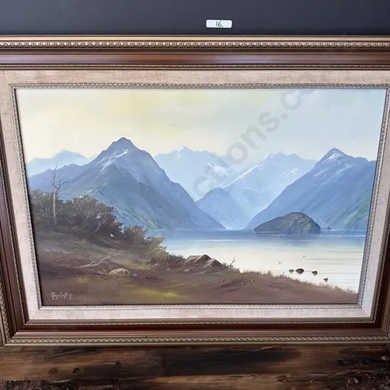 Roy Sefton  oil painting "Evening Light Doubtful Sound"