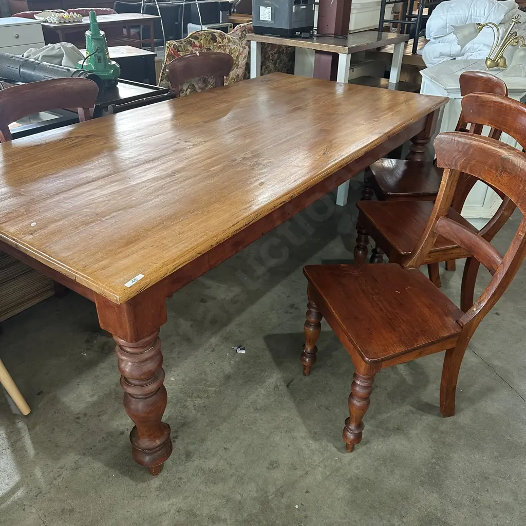 Large Teak table and 5 chairs 2100 x 1050 Image 1++