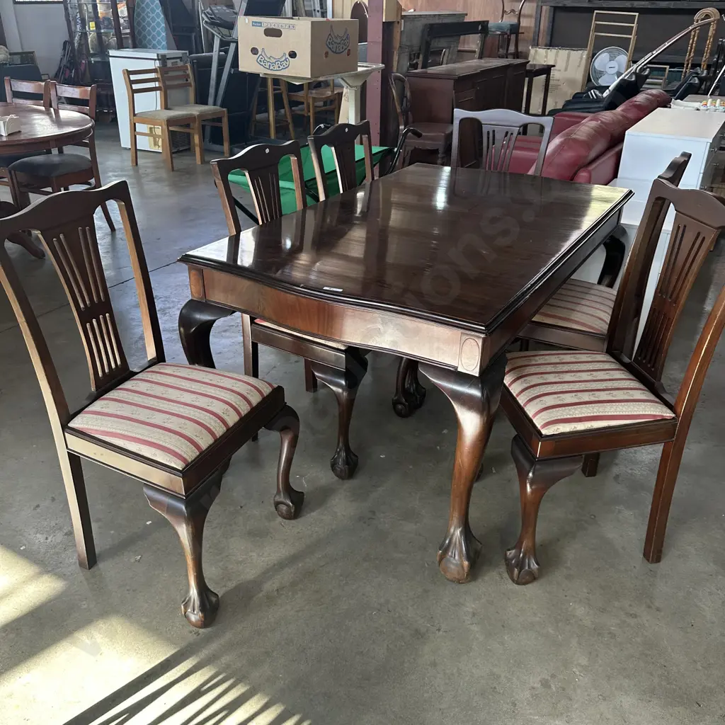 Claw & Ball Shereton Revival table and 6 chairs Image 1++