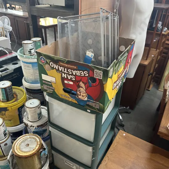 Plastic drawers and box lot