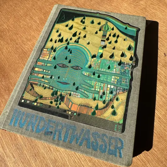 Hundertwasser booklet catalogue from the 1973 exhibition plus silk scarf