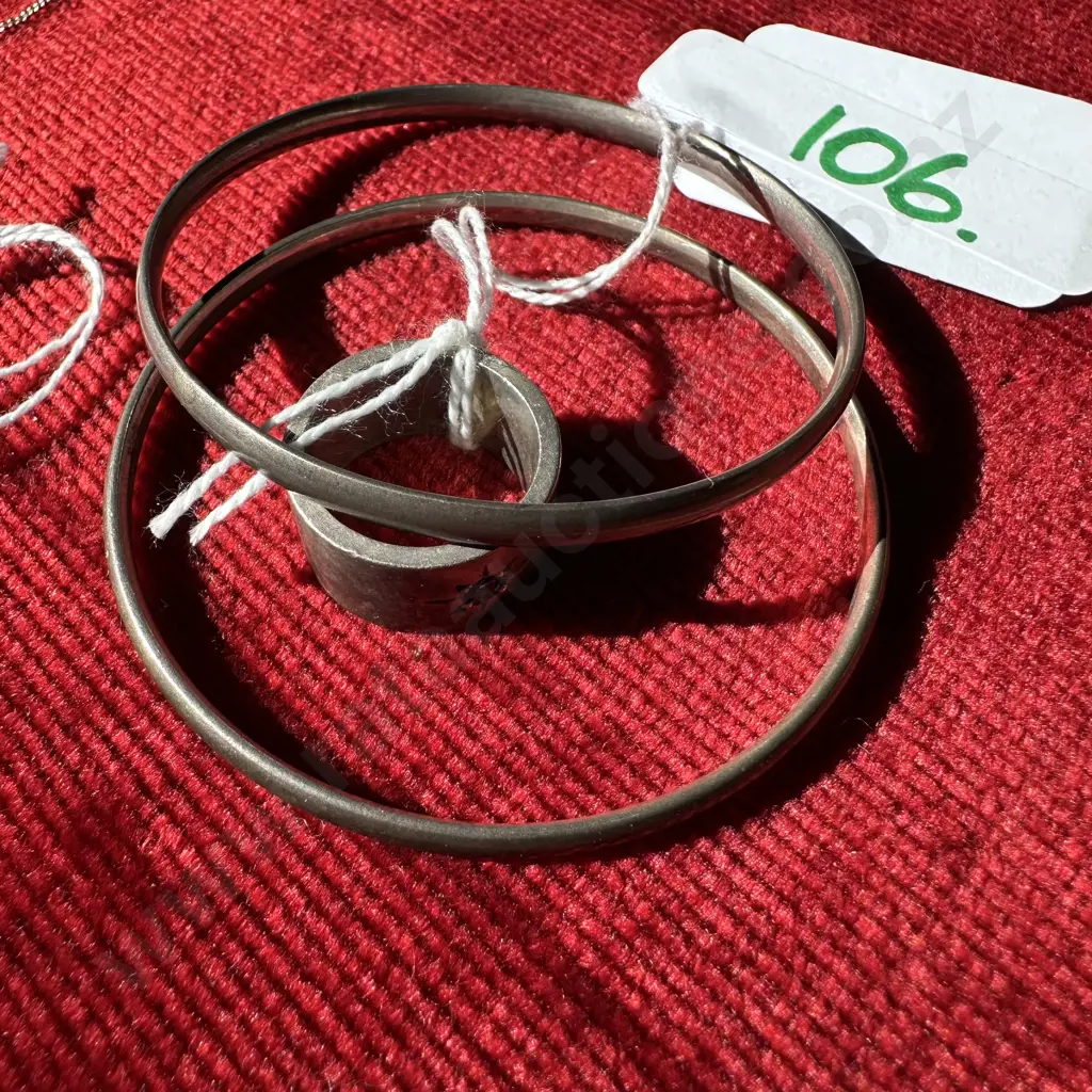 Sterling ring and 2 bangles Image 1++