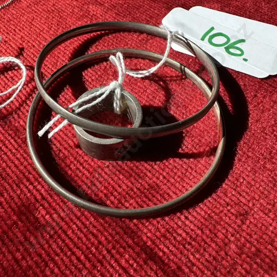Sterling ring and 2 bangles