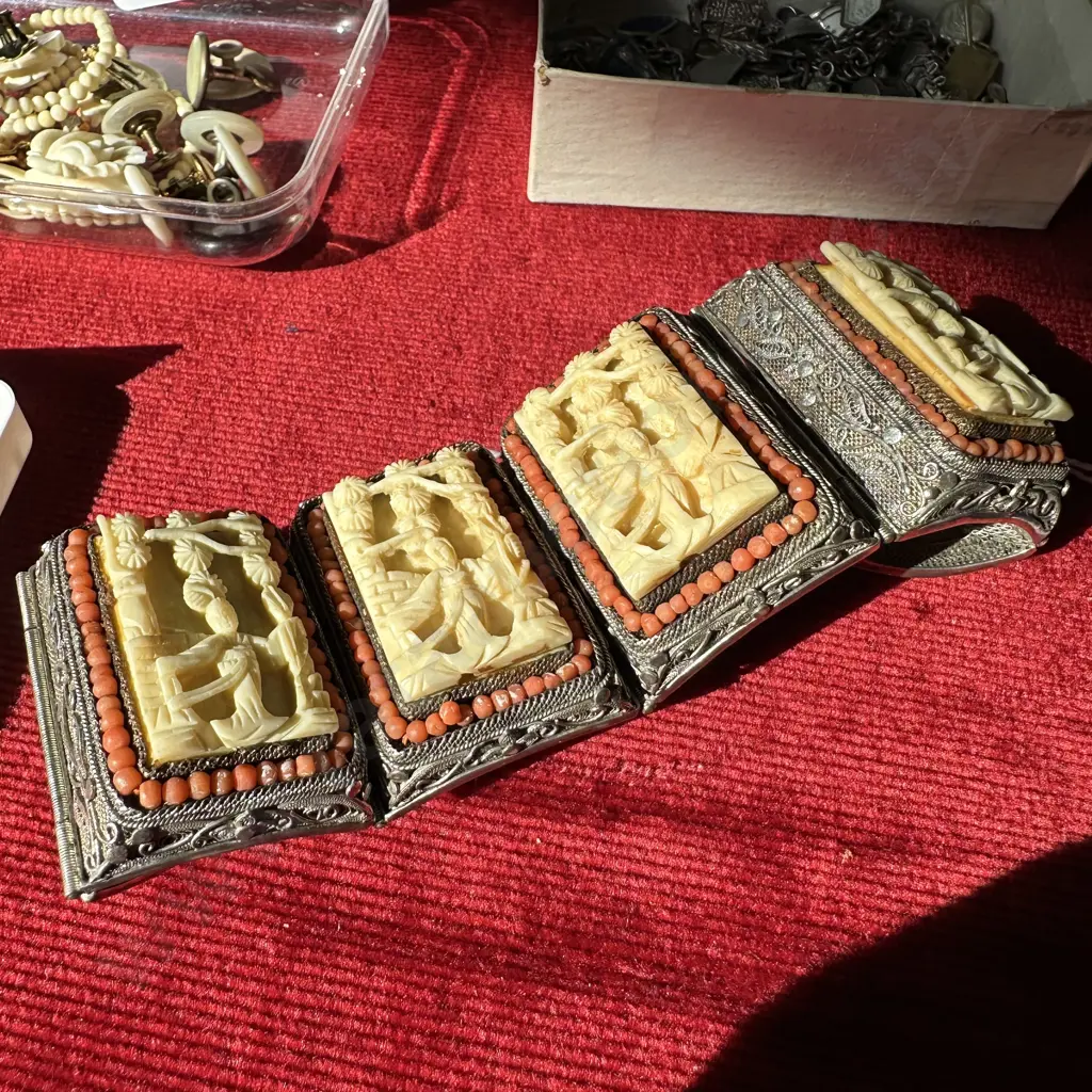 Vintage Ivory & Silver bracelet Image 1++