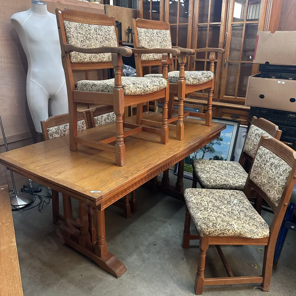 Oak table 6 chairs Image 1++