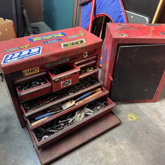 Tool box contents plus lockable cupboard